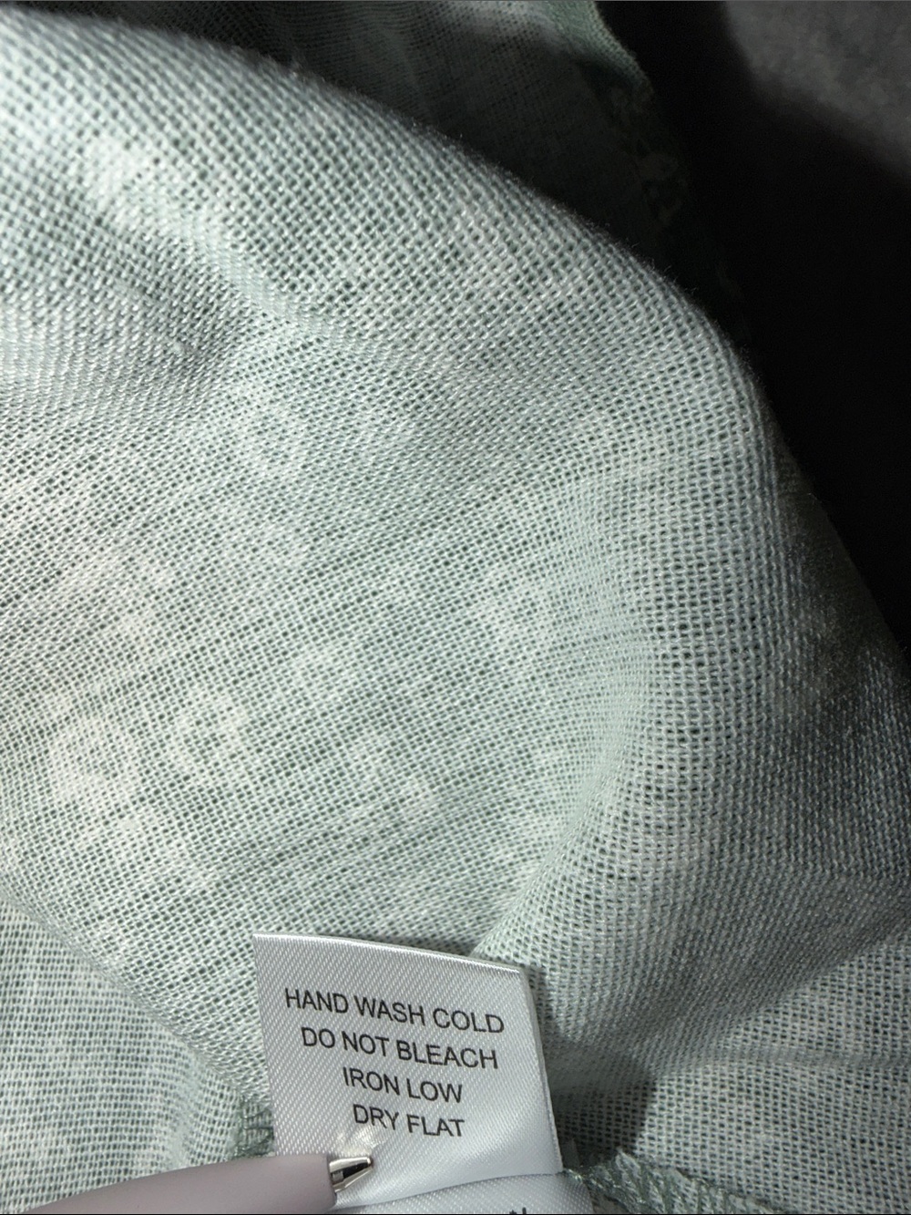 IRIS Sage Green Floral Smocked Cottagecore Puff Sleeve Linen Blend Mini Dress L⁠ - Picture 6 of 6